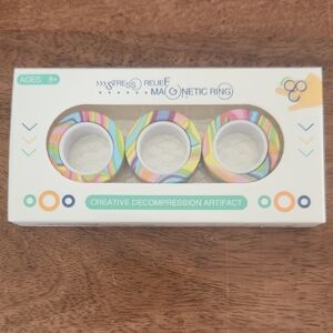 Pastel Rainbow Magnetic Fidget Rings - Trio